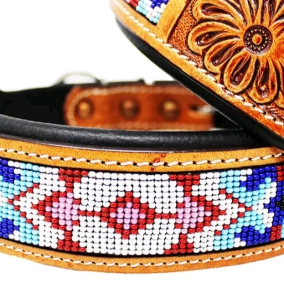 100% GENUINE  LEATHER HANDMADE DOG COLLAR - Picture 3 of 6